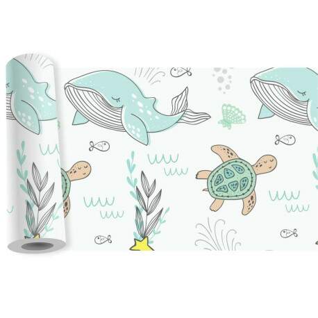 Faixa de Parede ou Banheiro Baleia e tartaruga