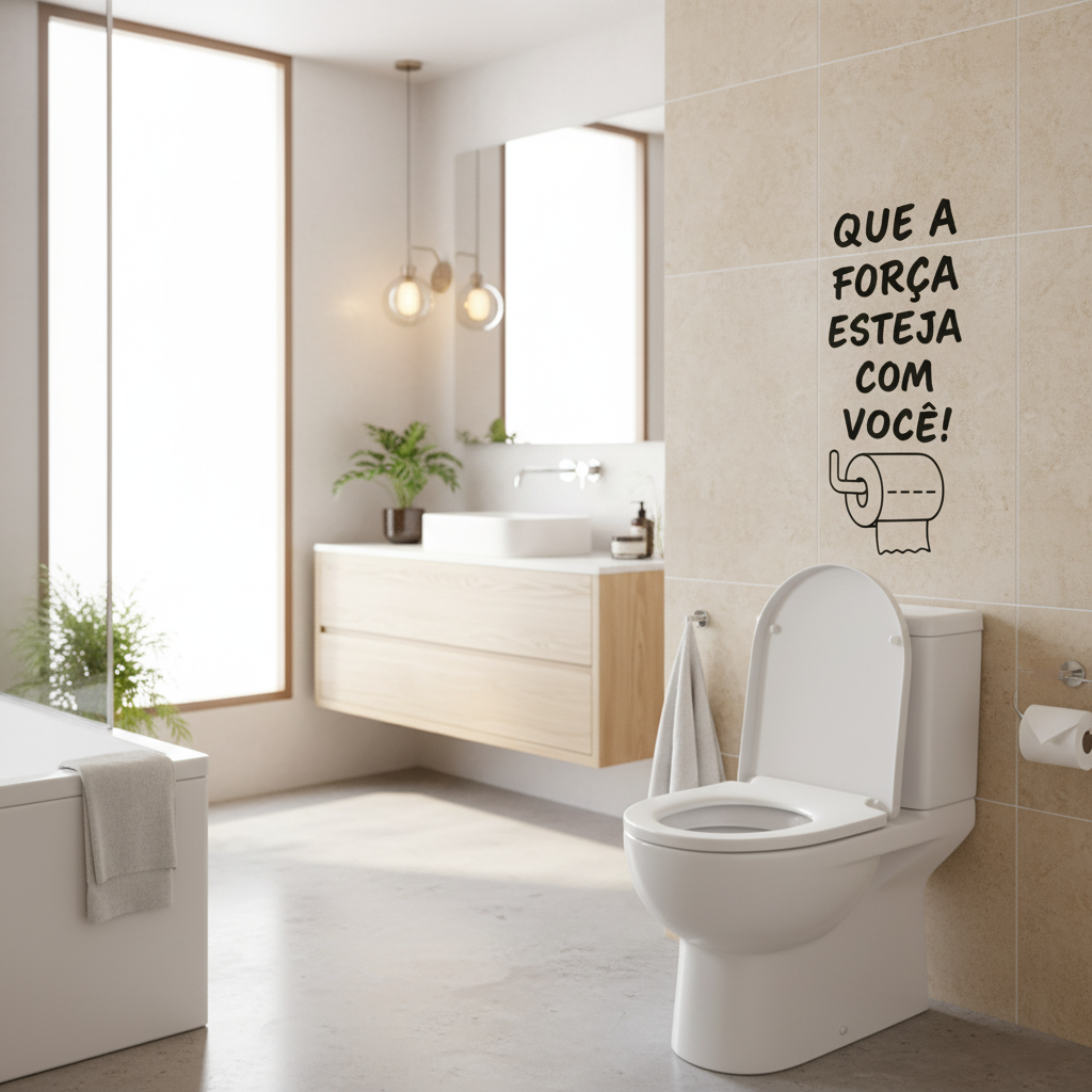 Adesivo de Parede Engraçado para Banheiro