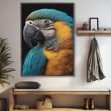 Quadro Decorativo Arara Colorida 