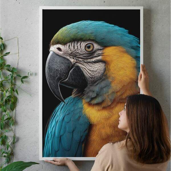 Quadro Decorativo Arara Colorida