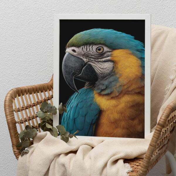 Quadro Decorativo Arara Colorida