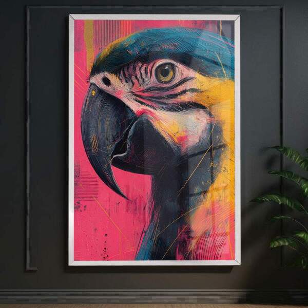 Quadro Decorativo Arara Pintura