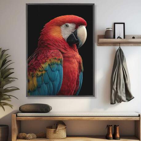 Quadro Decorativo Arara Vermelha 