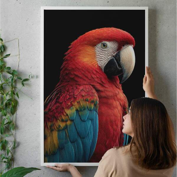 Quadro Decorativo Arara Vermelha
