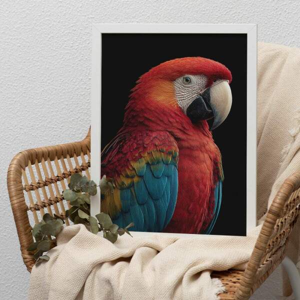 Quadro Decorativo Arara Vermelha