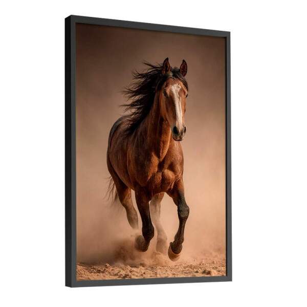 Quadro Decorativo Cavalo Marrom Correndo