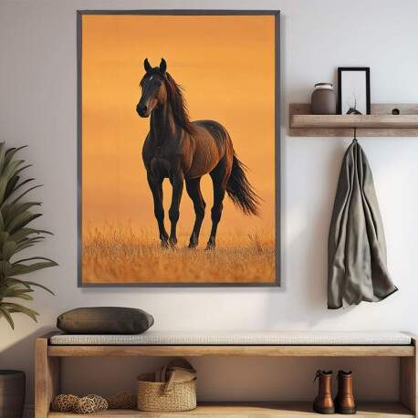 Quadro Decorativo Cavalo Pr Do Sol 