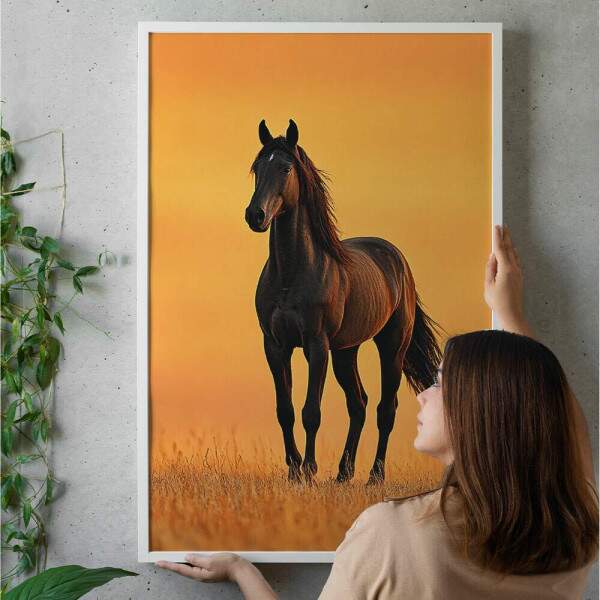 Quadro Decorativo Cavalo Pr Do Sol