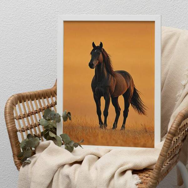 Quadro Decorativo Cavalo Pr Do Sol