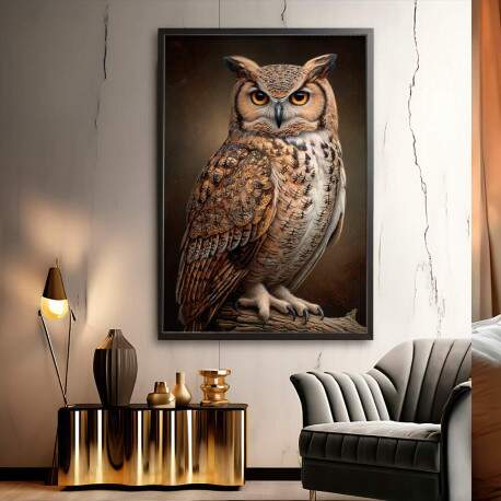 Quadro Decorativo Coruja Marrom 