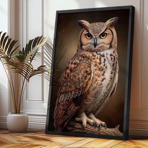Quadro Decorativo Coruja Marrom
