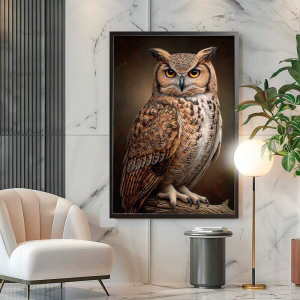 Quadro Decorativo Coruja Marrom