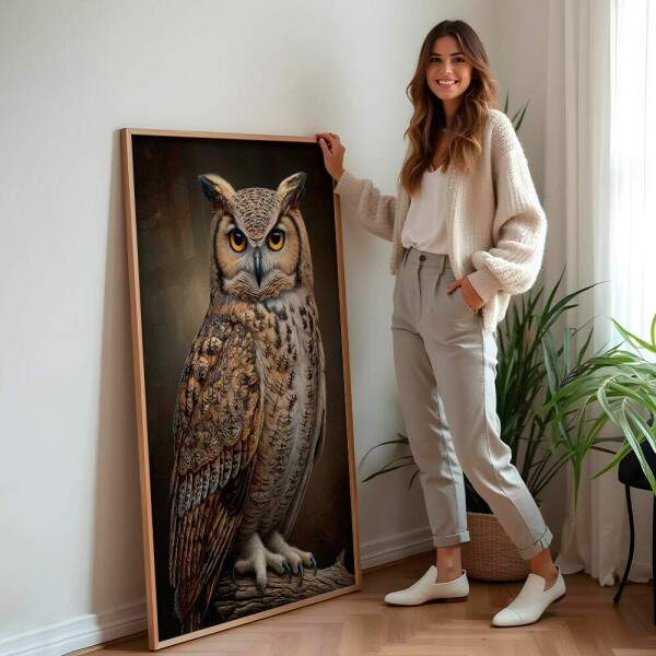 Quadro Decorativo Coruja Marrom