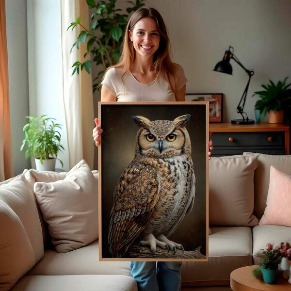 Quadro Decorativo Coruja Marrom