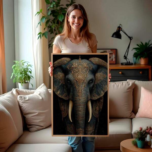 Quadro Decorativo Elefante Indiano