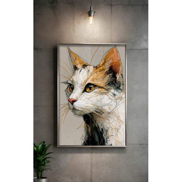 Quadro Decorativo Gato Abstrato