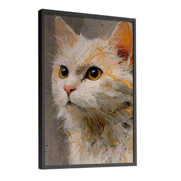 Quadro Decorativo Gato Branco