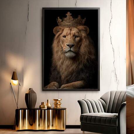 Quadro Decorativo Leo Coroa Rei 