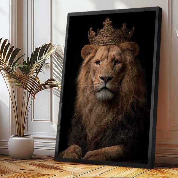 Quadro Decorativo Leo Coroa Rei