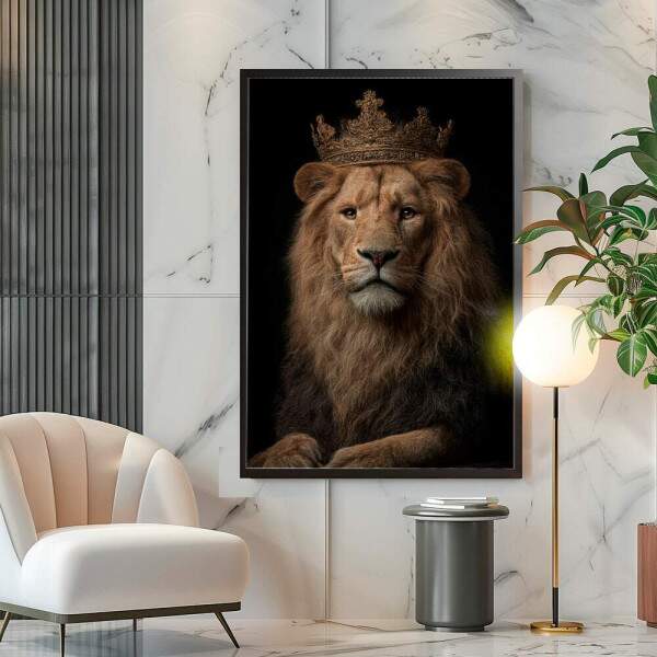 Quadro Decorativo Leo Coroa Rei