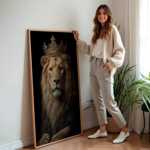 Quadro Decorativo Leo Coroa Rei