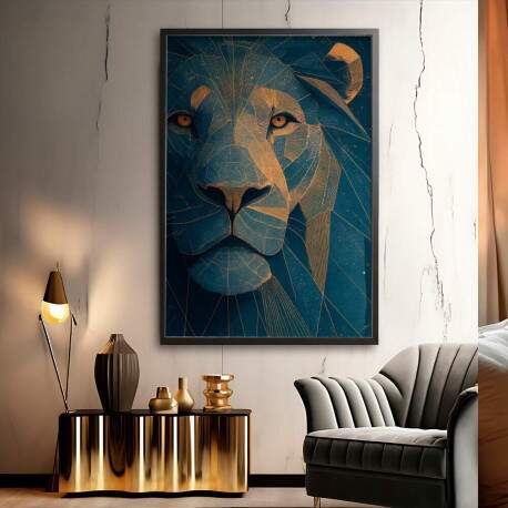 Quadro Decorativo Leo Dourado 