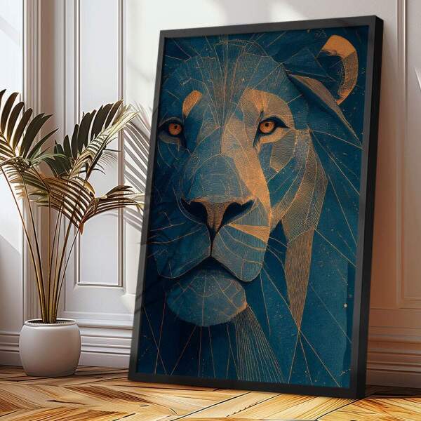 Quadro Decorativo Leo Dourado