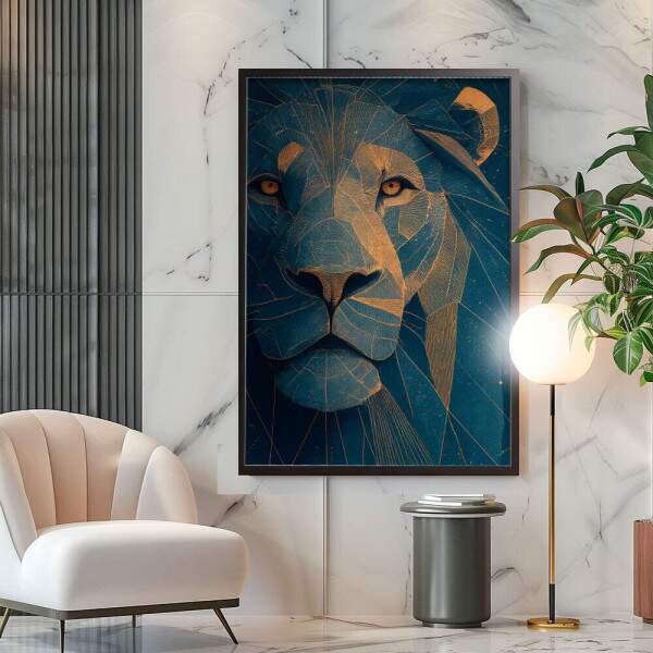 Quadro Decorativo Leo Dourado