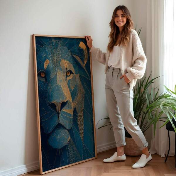Quadro Decorativo Leo Dourado