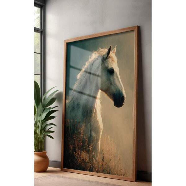 Quadro Decorativo Pintura Cavalo Branco