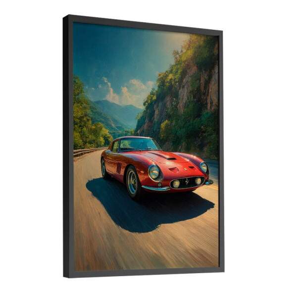 Quadro Decorativo Ferrari Antiga Em Alta Velocidade