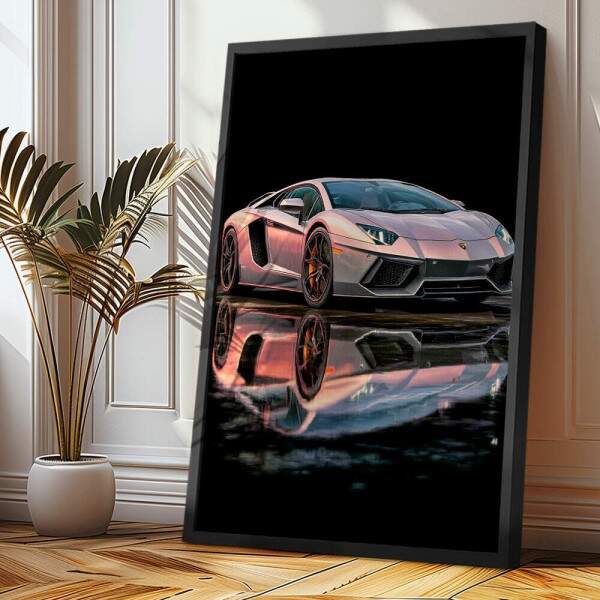 Quadro Decorativo Lamborghini Cinza
