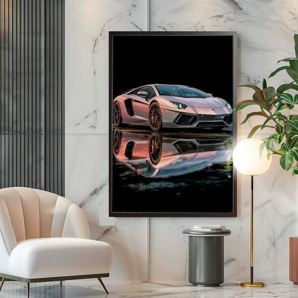 Quadro Decorativo Lamborghini Cinza