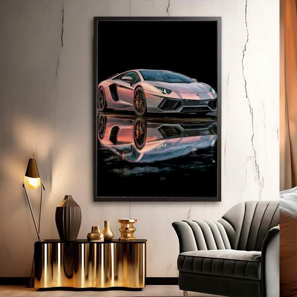 Quadro Decorativo Lamborghini Cinza