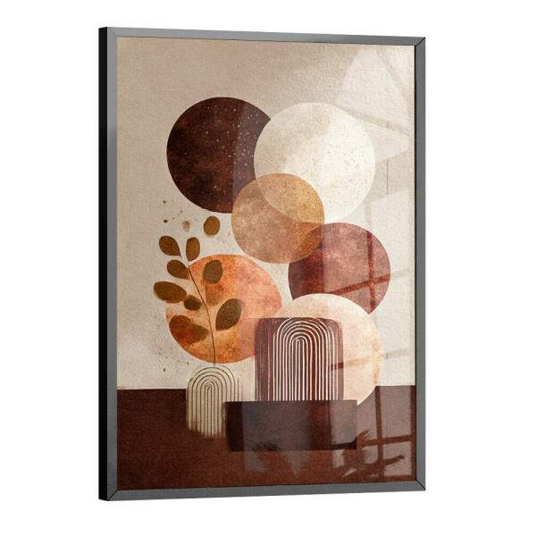 Quadro Decorativo Folhagem Abstrato Em Tons De Marrom