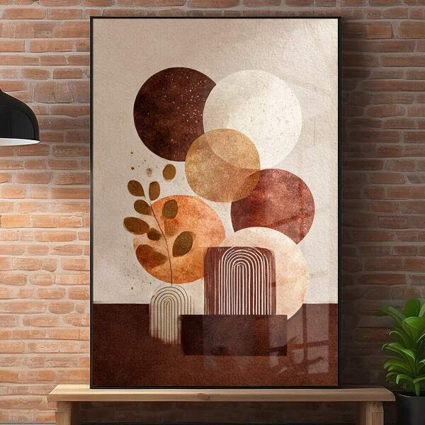 Quadro Decorativo Folhagem Abstrato Em Tons De Marrom