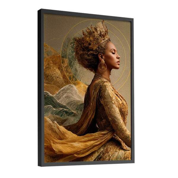 Quadro Decorativo Beyonce De Vestido Dourado