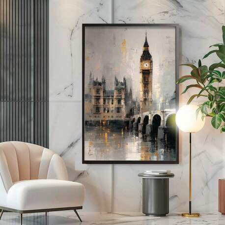 Quadro Decorativo Big Ben Londres Pintura Minimalista