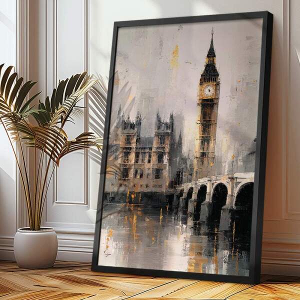 Quadro Decorativo Big Ben Londres Pintura Minimalista