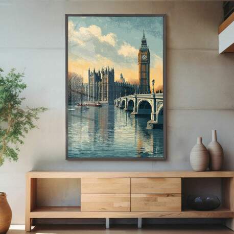 Quadro Decorativo Cidade Londres Retr