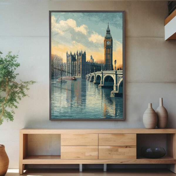 Quadro Decorativo Cidade Londres Retr
