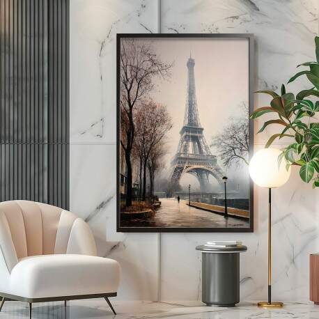 Quadro Decorativo Cidade Torre Eiffel Minimalista