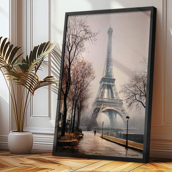 Quadro Decorativo Cidade Torre Eiffel Minimalista