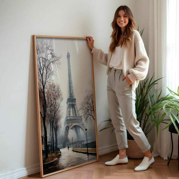 Quadro Decorativo Cidade Torre Eiffel Minimalista