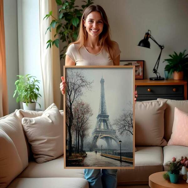 Quadro Decorativo Cidade Torre Eiffel Minimalista