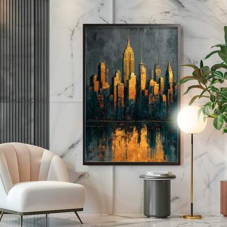 Quadro Decorativo Manhattan Prdios Abstrato