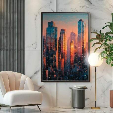 Quadro Decorativo Nova York Pr Do Sol