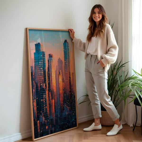 Quadro Decorativo Nova York Pr Do Sol