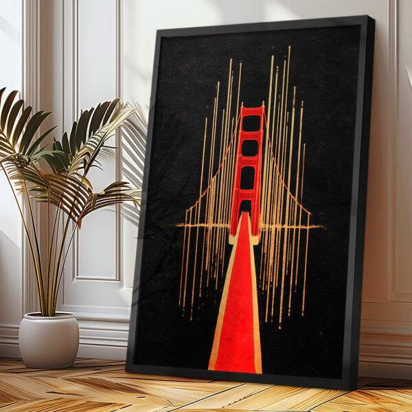 Quadro Decorativo Ponte Golden Gate San Francisco Abstrato