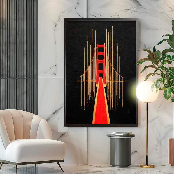 Quadro Decorativo Ponte Golden Gate San Francisco Abstrato
